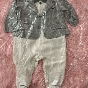 Giorgio Armani Gray and White Baby Ensemble